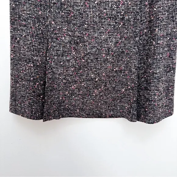 MaxMara Brown &amp; Gray Tweed Boucle Pleated Skirt