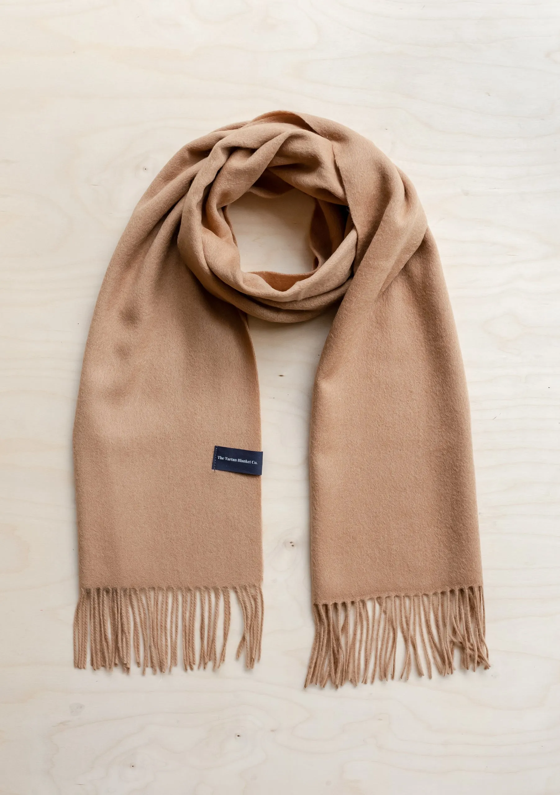 Men's Lambswool Scarf in Camel