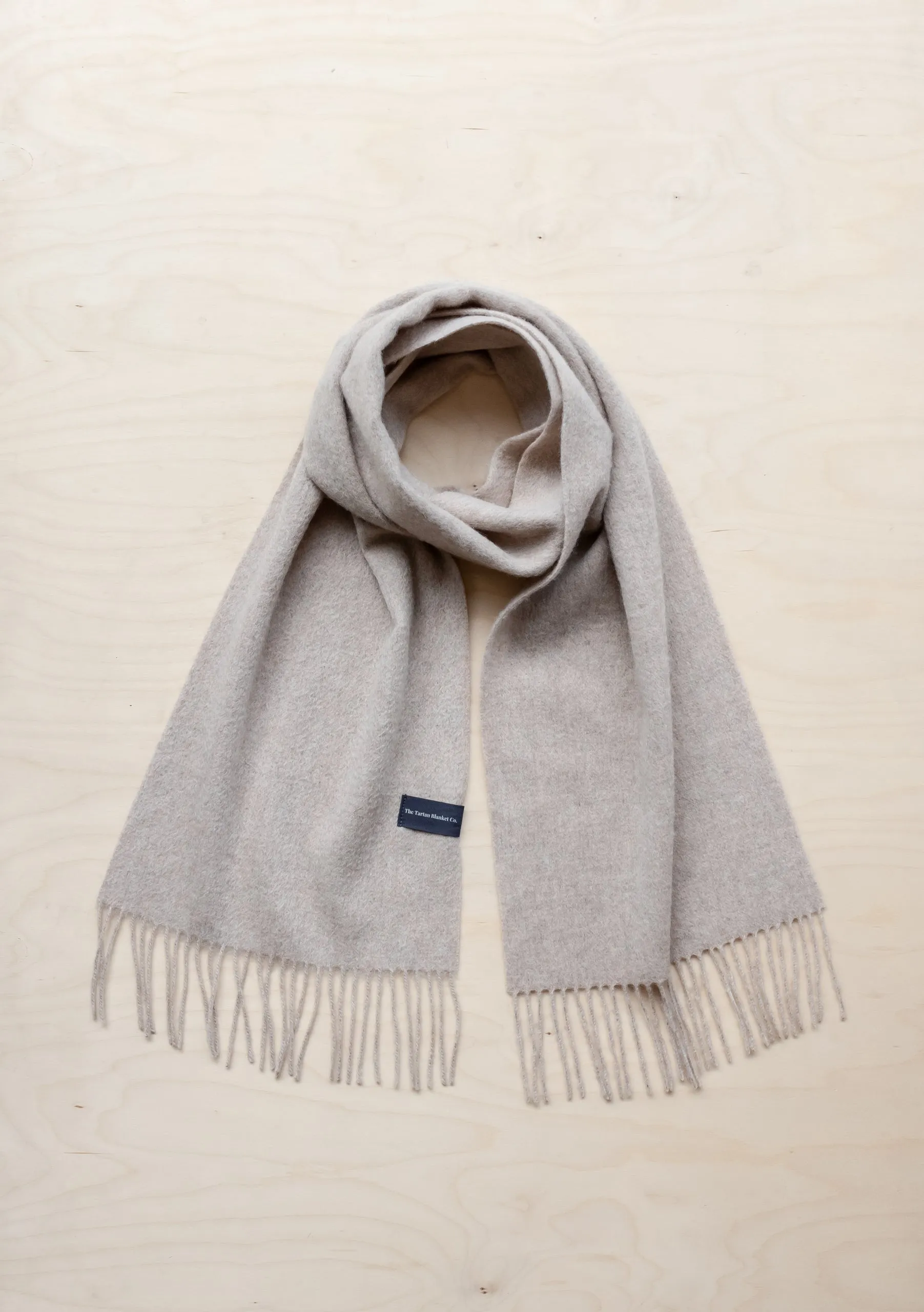 Men's Lambswool Scarf in Oatmeal Melange