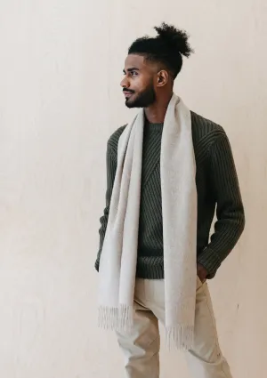 Men's Lambswool Scarf in Oatmeal Melange