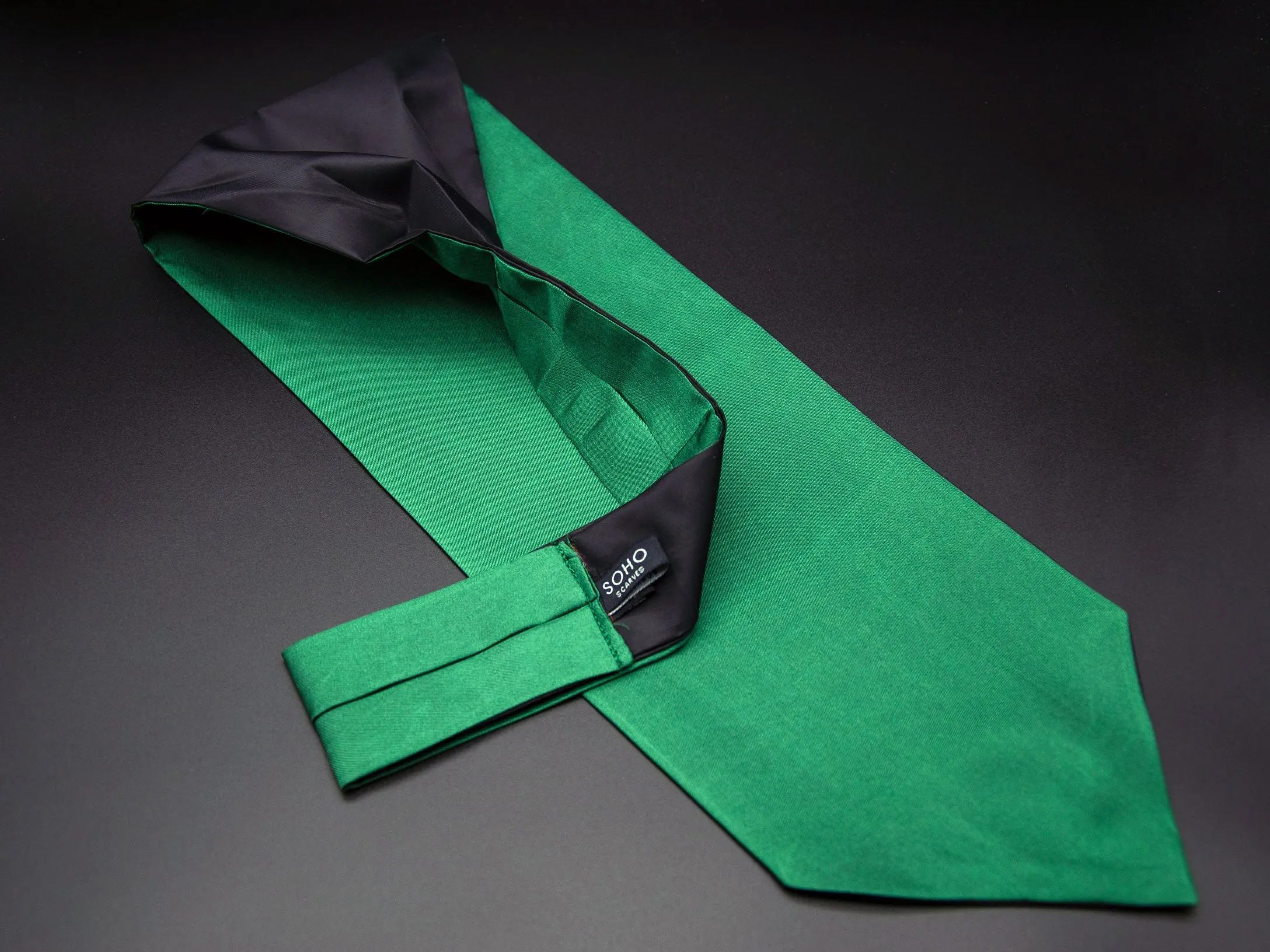 Men's Silk Single Ascot Tie in Green - The Ibiza