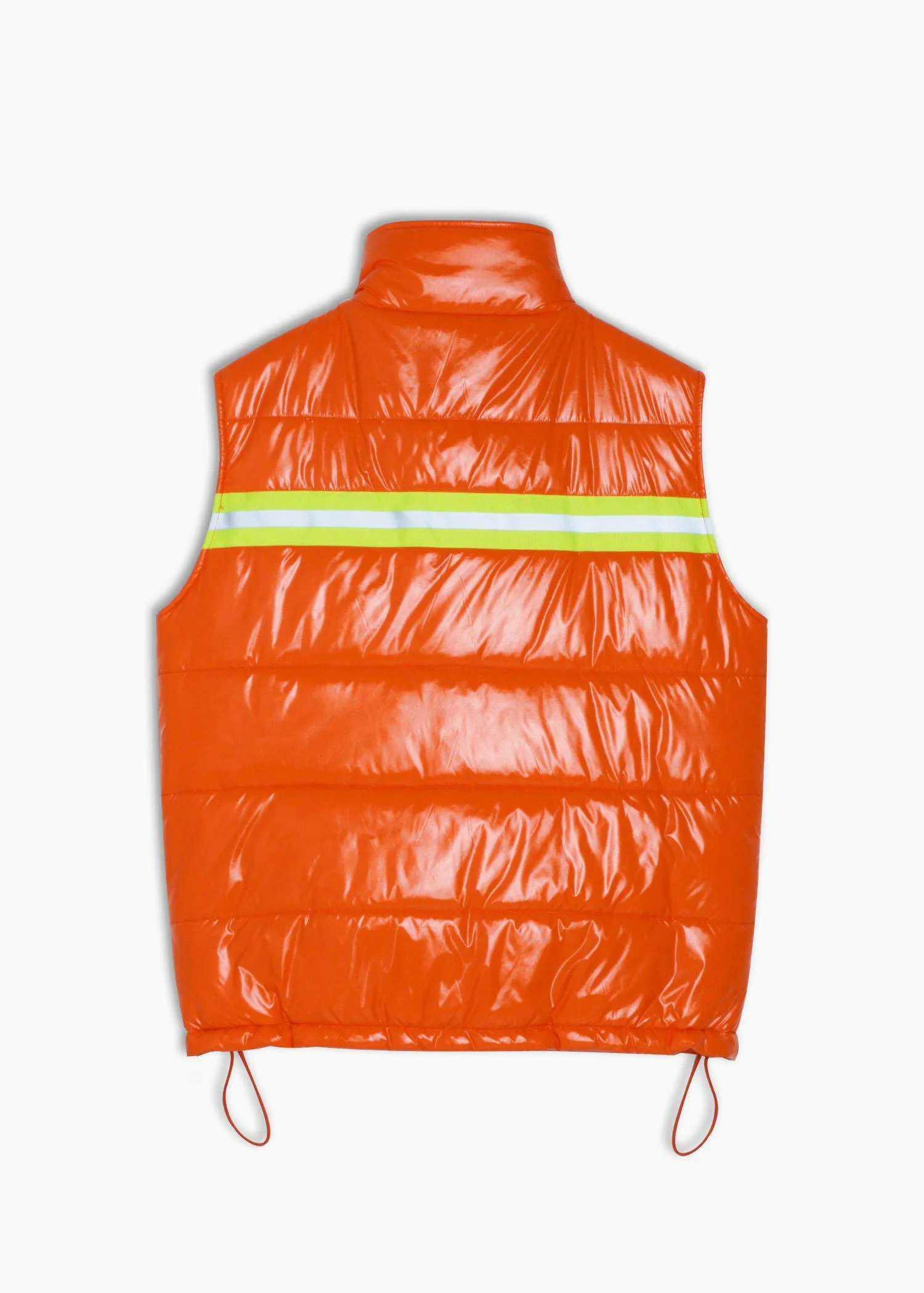 Men's Zip-Up Puffer Vest In Orange