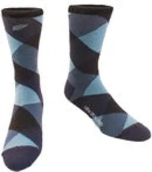 Merino Blue Square NZ Fern Socks