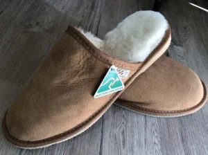 Merino Craft Mens Scuff Slippers  - Chestnut