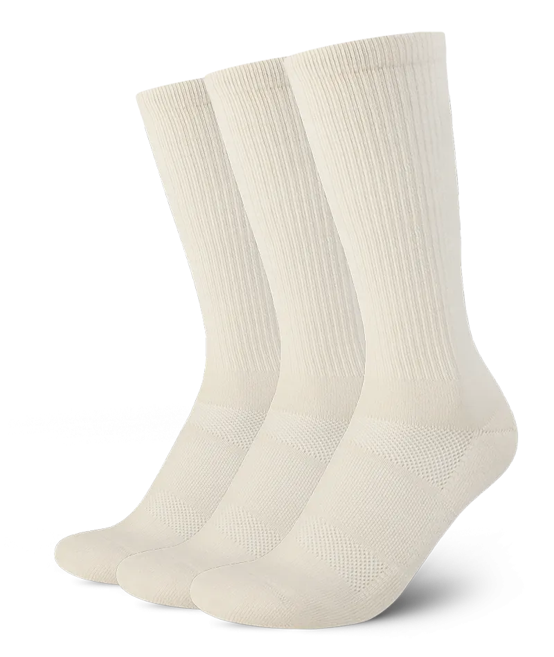 Merino Crew Socks Off White 3-Pack