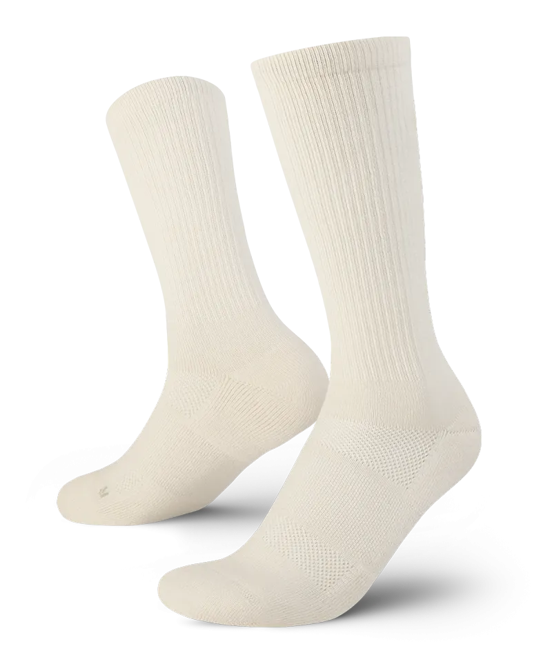 Merino Crew Socks Off White