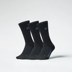 Merino Everyday Mid Calf Socks Men 3-Pack | Black / Blue