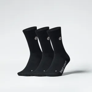 Merino Everyday Mid Calf Socks Women 3-Pack | Black / Pink