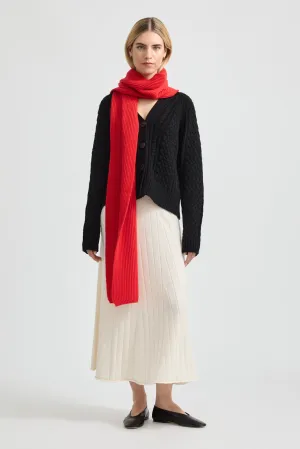 Merino Rib Scarf | Red