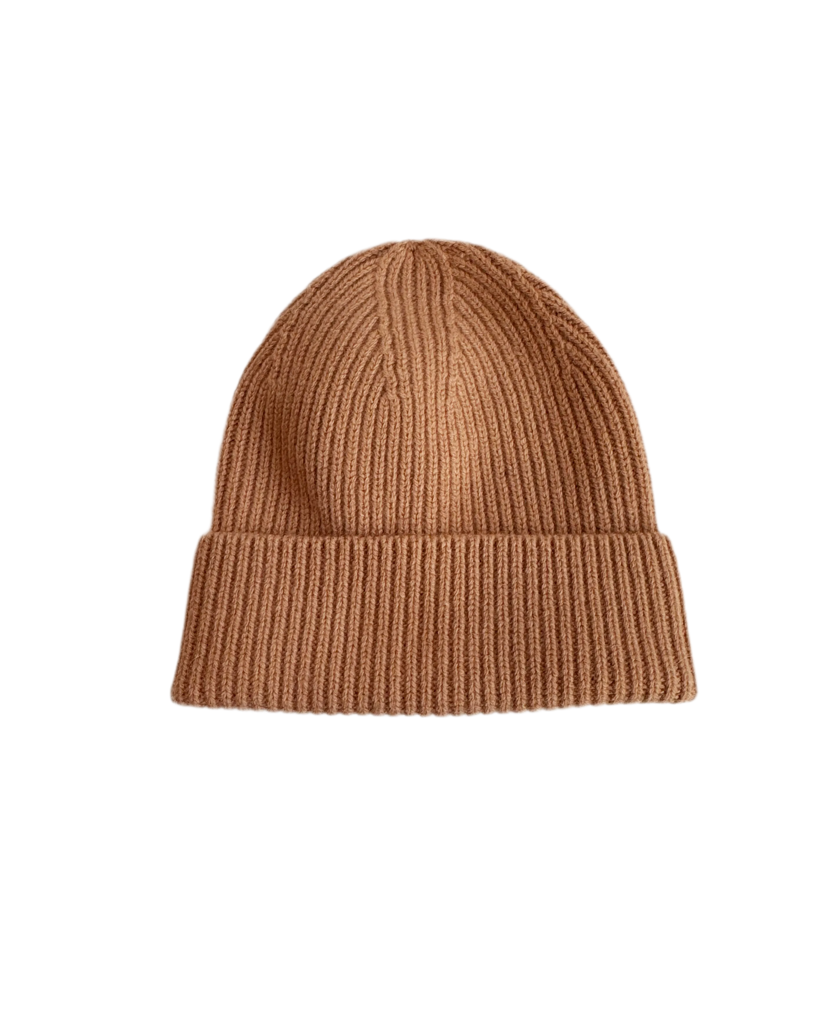 Merino wool beanie in camel