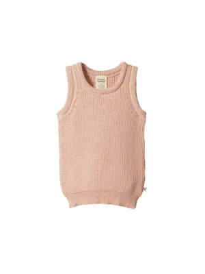 Merino Wool Knit Vest Rose Dust Chunky Knit |Nature Baby