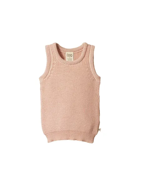 Merino Wool Knit Vest Rose Dust Chunky Knit |Nature Baby
