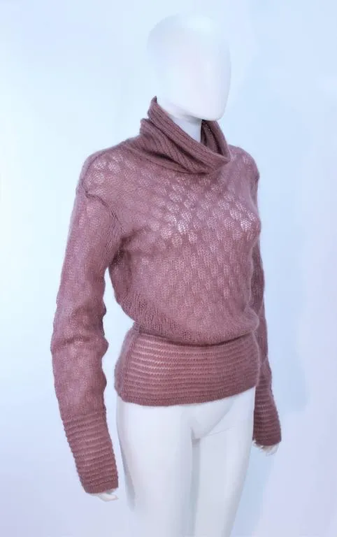 MISSONI Mauve Knit Wool Turtleneck Sweater Size 8
