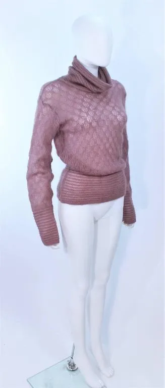 MISSONI Mauve Knit Wool Turtleneck Sweater Size 8