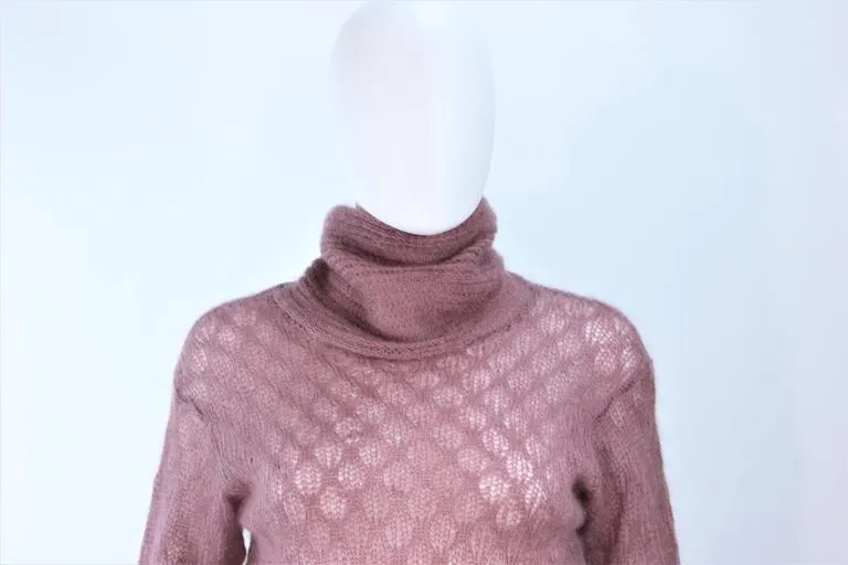 MISSONI Mauve Knit Wool Turtleneck Sweater Size 8
