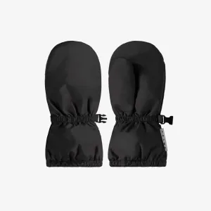 Mitaines en nylon noires doublées, bébé || Lined black nylon mittens, baby