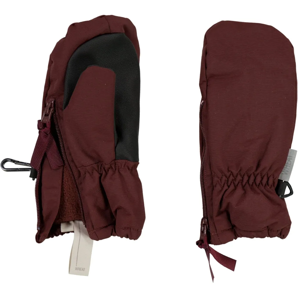 Mittens Zipper Tech - maroon