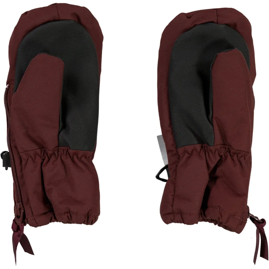 Mittens Zipper Tech - maroon