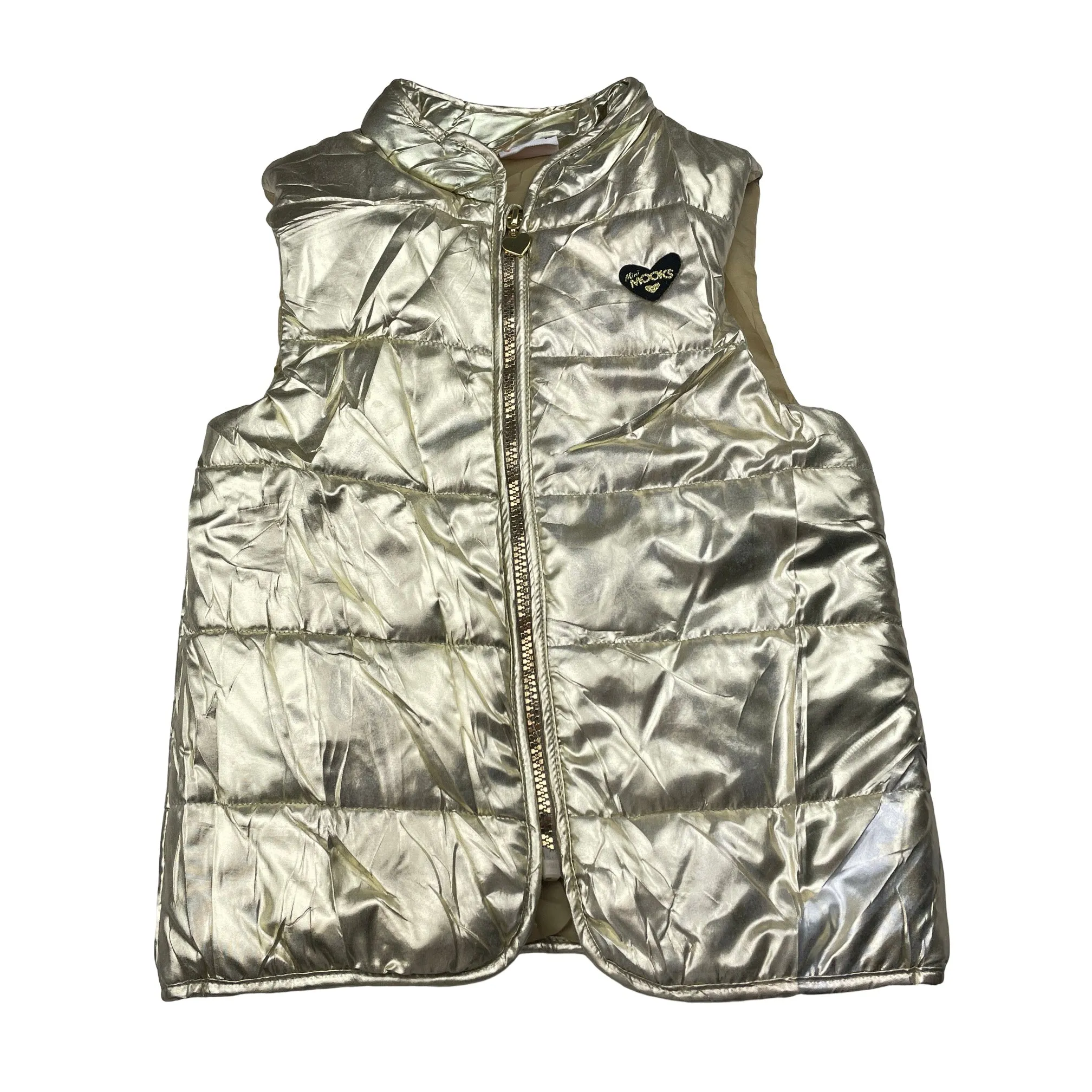 Mooks gold puffer vest / sleeveless jacket, size 7, Pre-loved