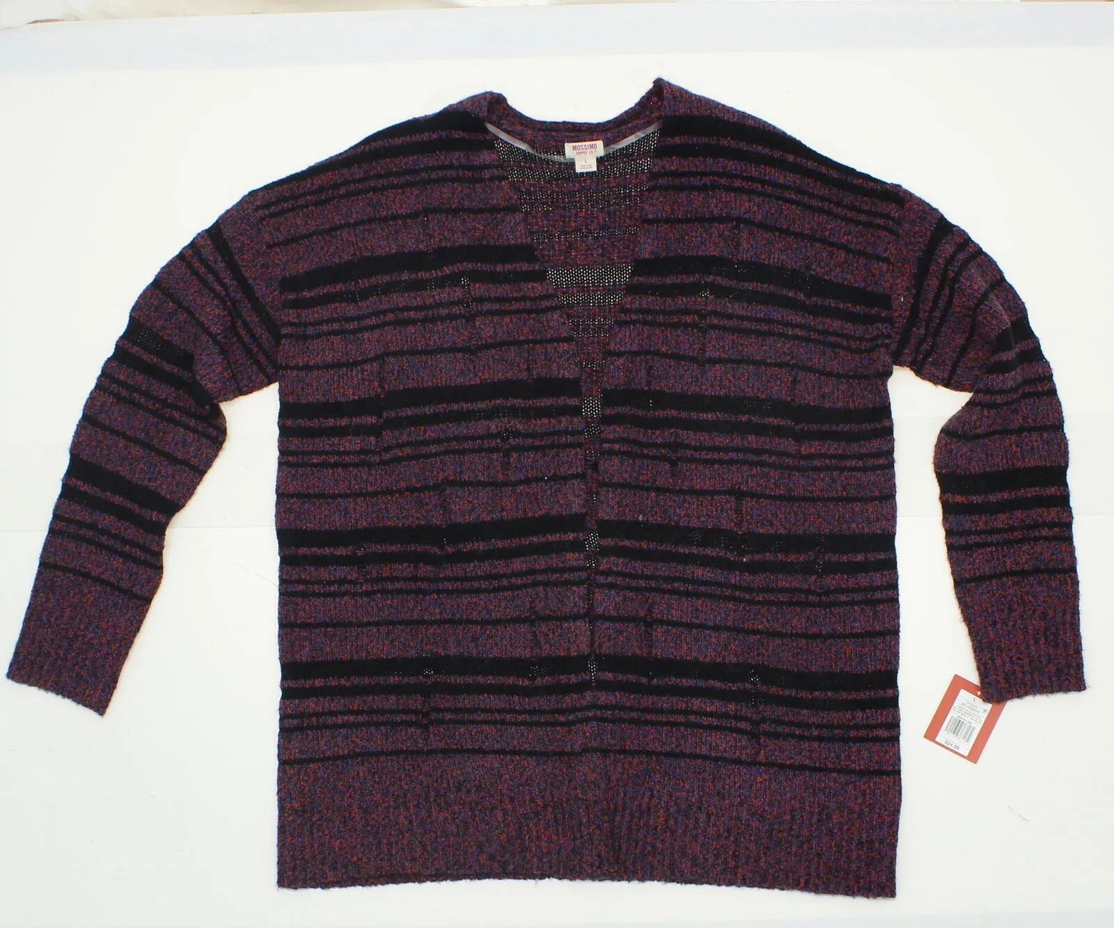 Mossimo Women's Destructed Cardigan Sweater Purple Large