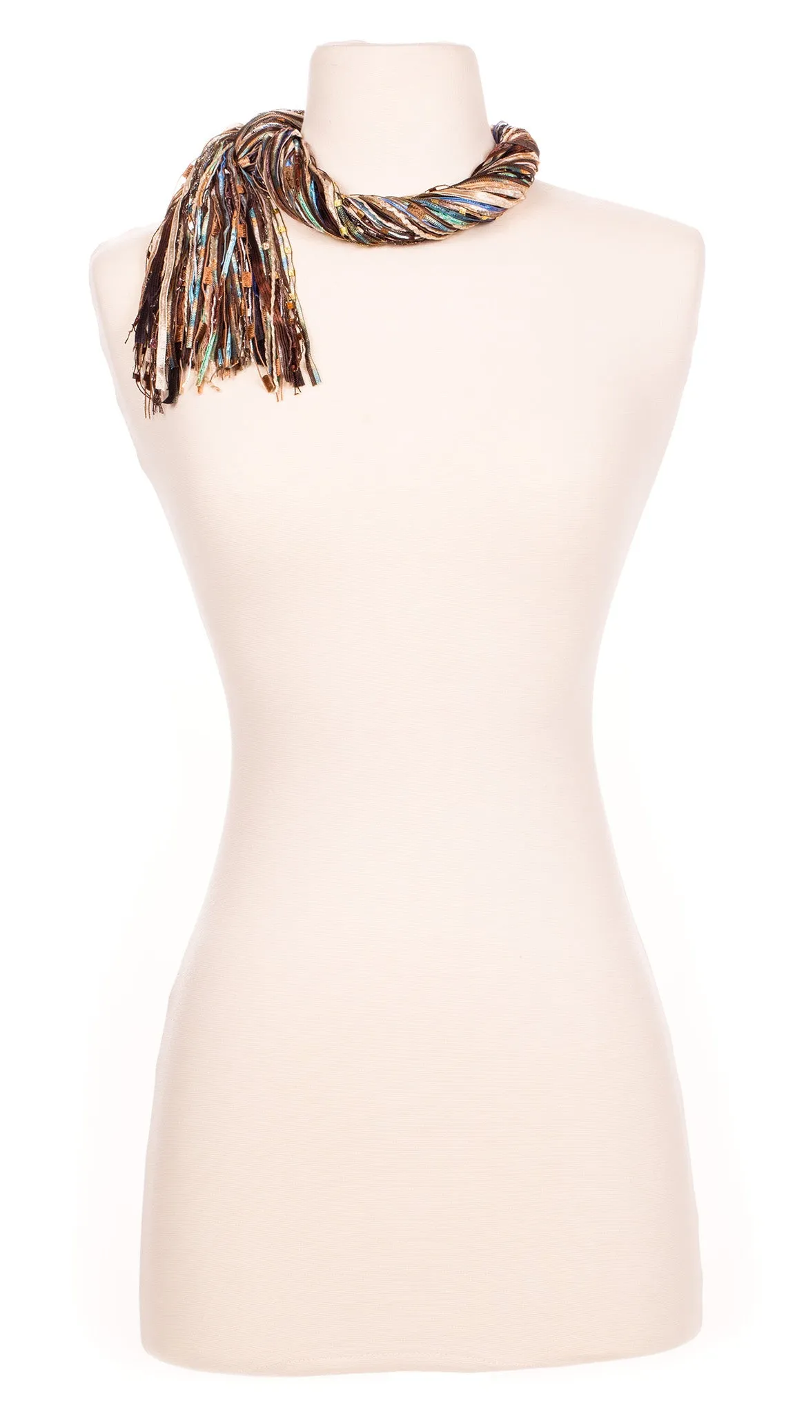Multi Natural Earth Hues String Scarf