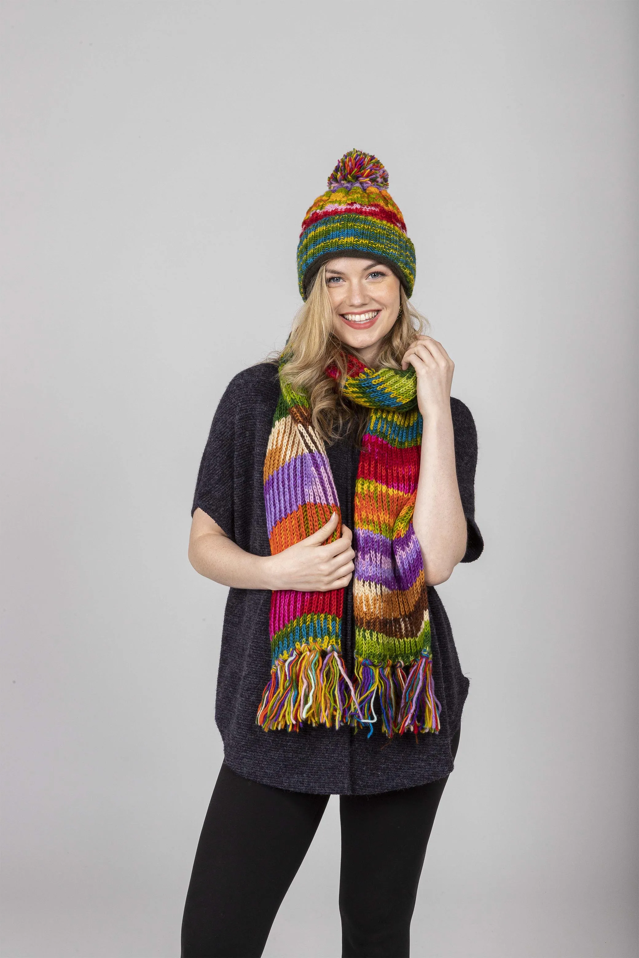 Multi Pom Pom Hat