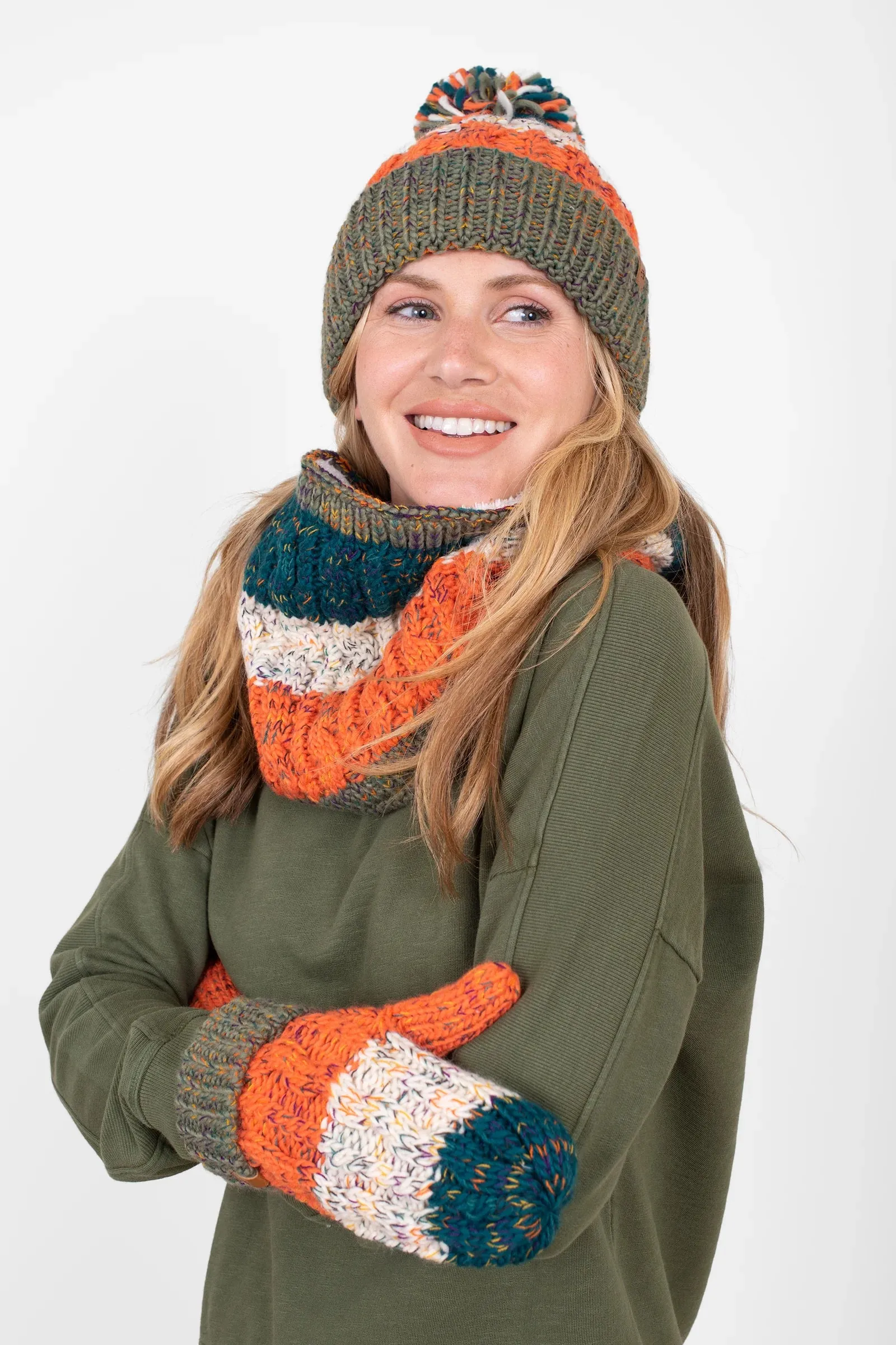 Multi Stripe Mittens
