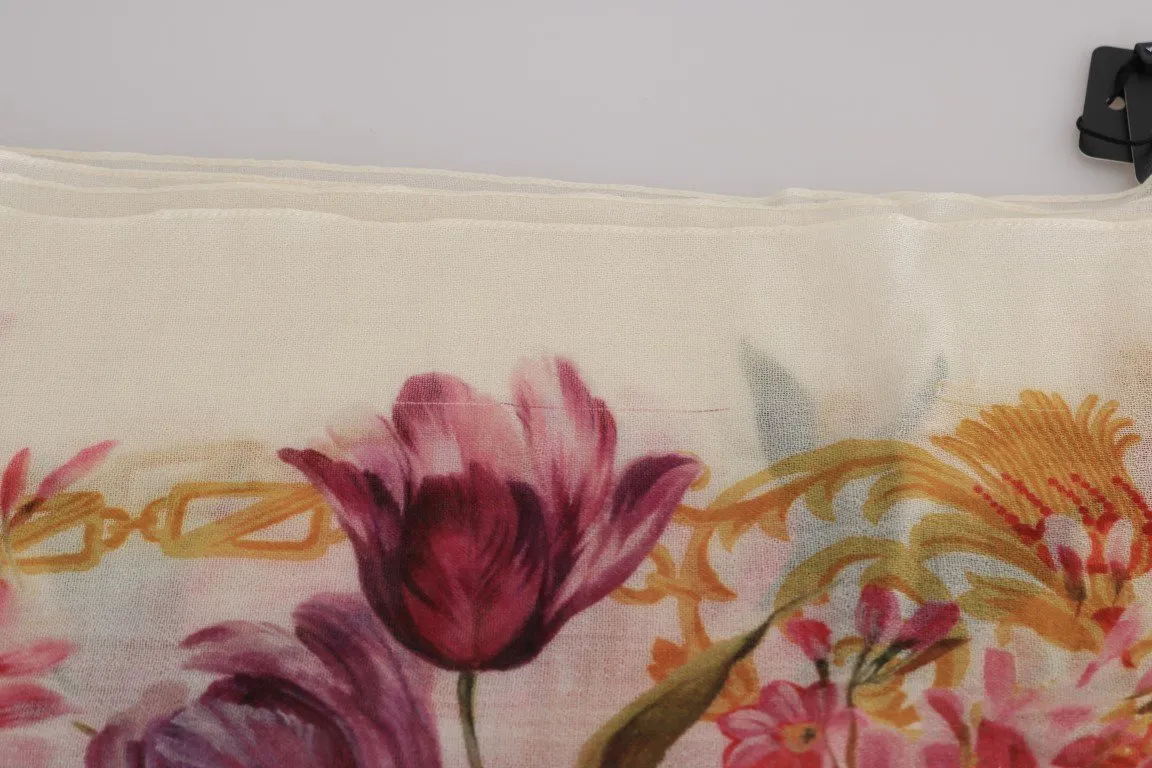 Multicolor Floral Cashmere Scarf