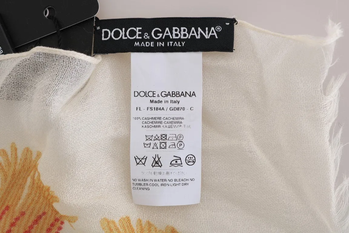 Multicolor Floral Cashmere Scarf