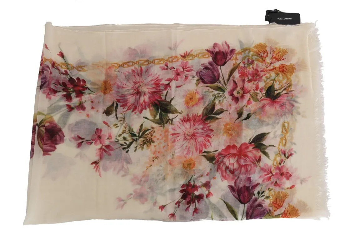 Multicolor Floral Cashmere Scarf