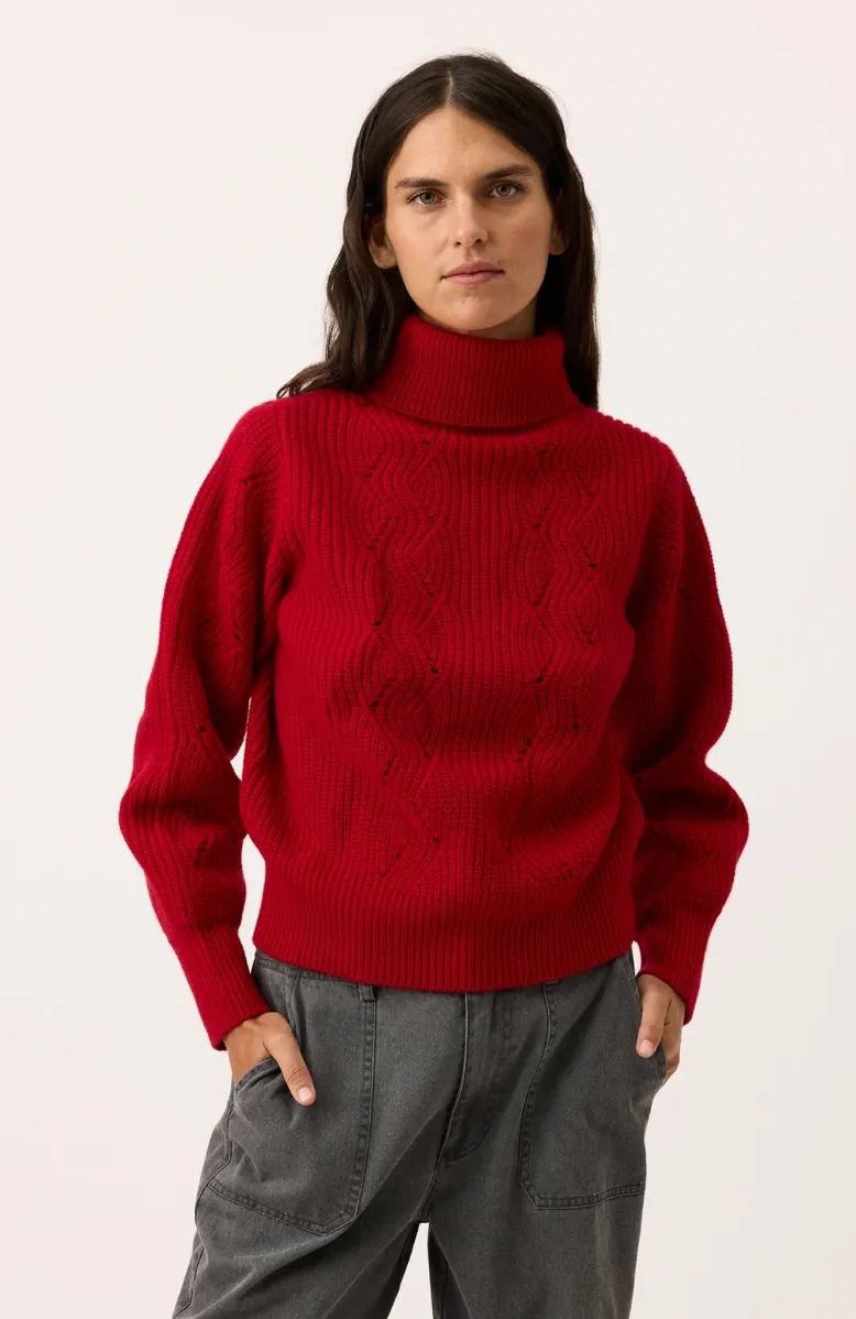 Nancybird | Cara Roll Neck Knit | Red