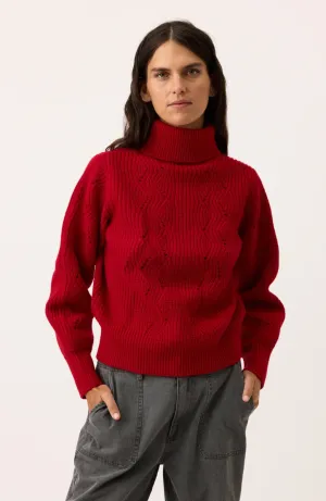 Nancybird | Cara Roll Neck Knit | Red