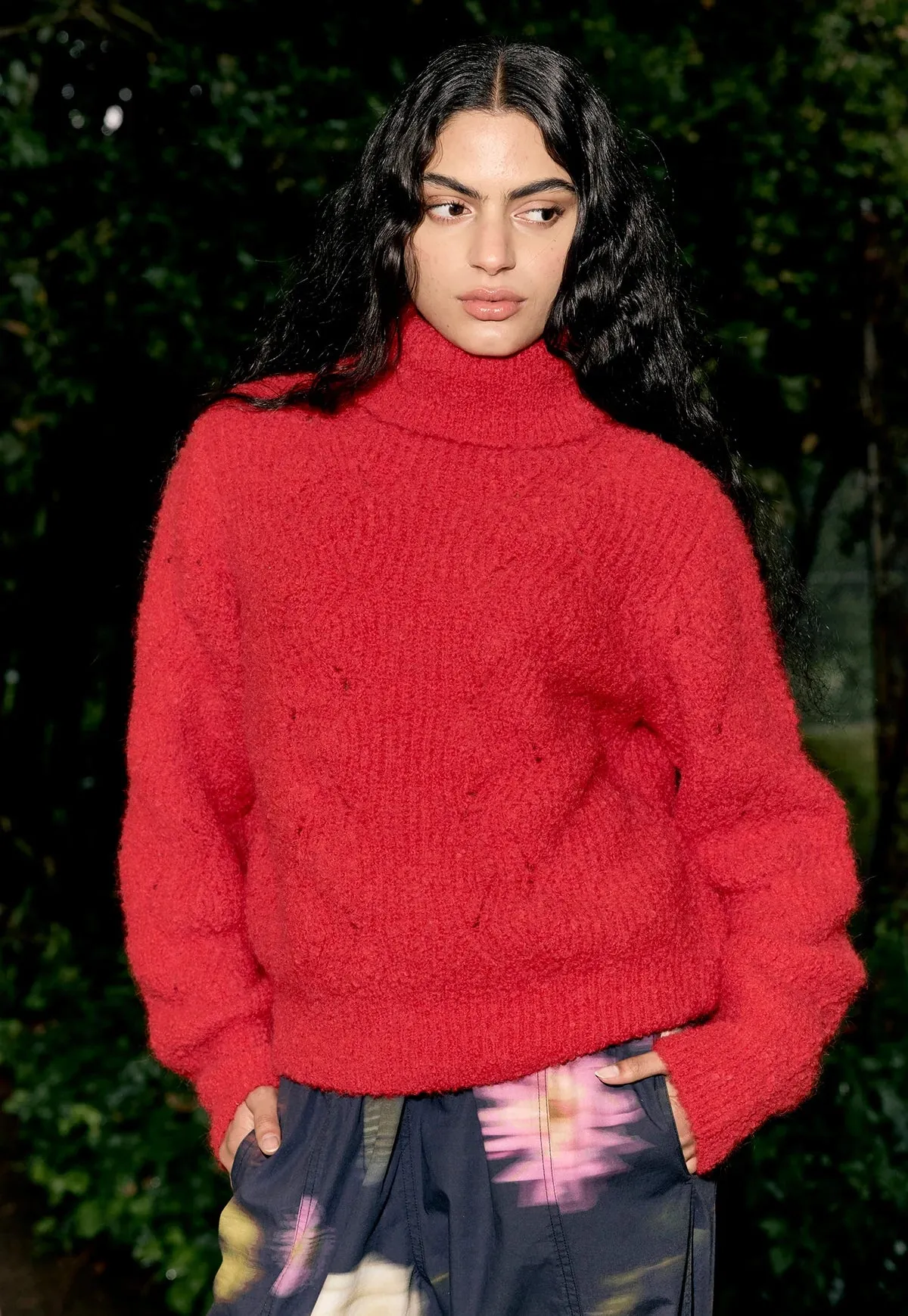 Nancybird | Cara Roll Neck Knit | Red