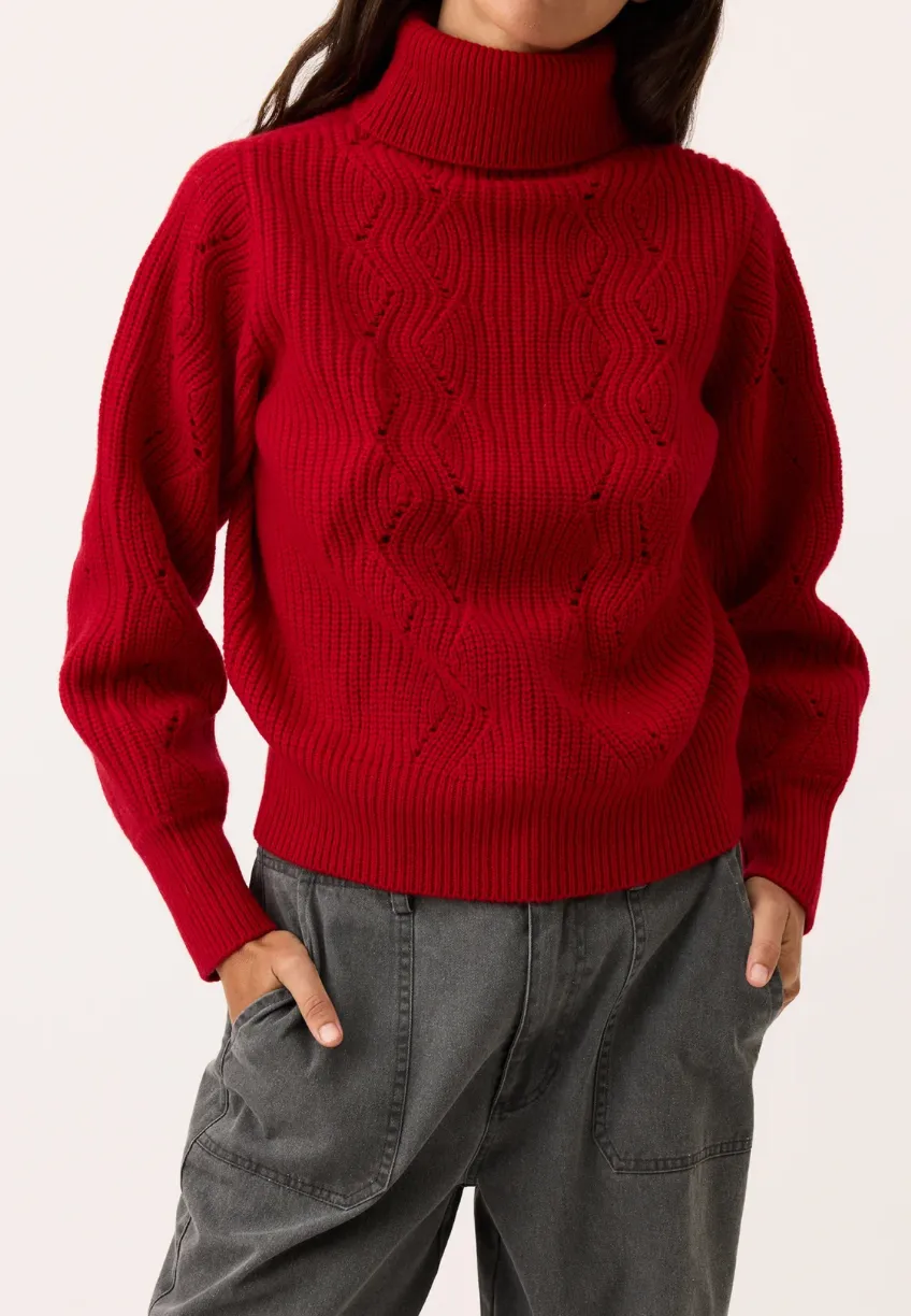 Nancybird | Cara Roll Neck Knit | Red