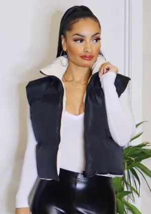 Natalia Cozy Puffer Vest (Black)