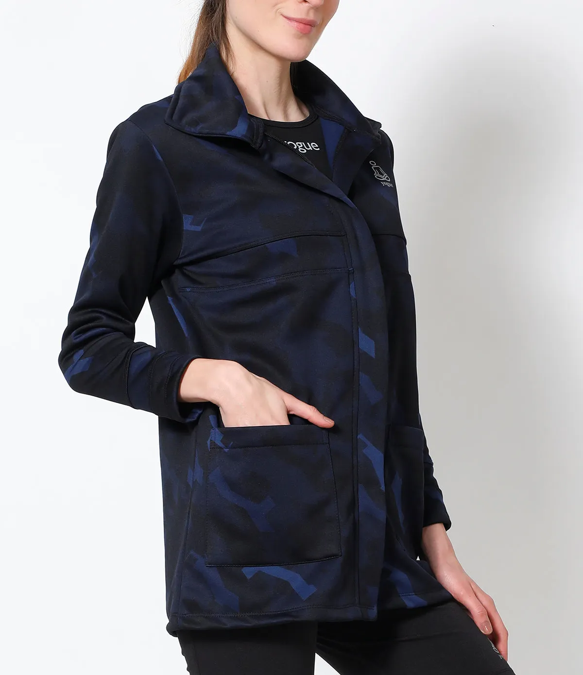 Navy Black Long Thermal Jacket