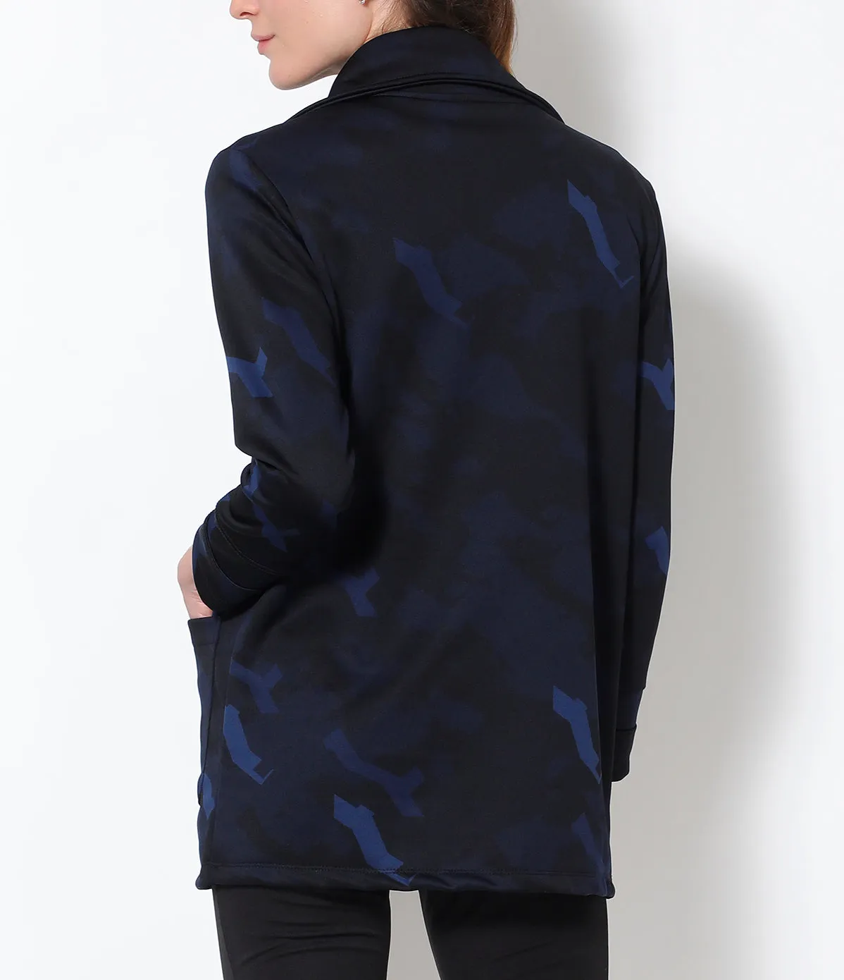 Navy Black Long Thermal Jacket