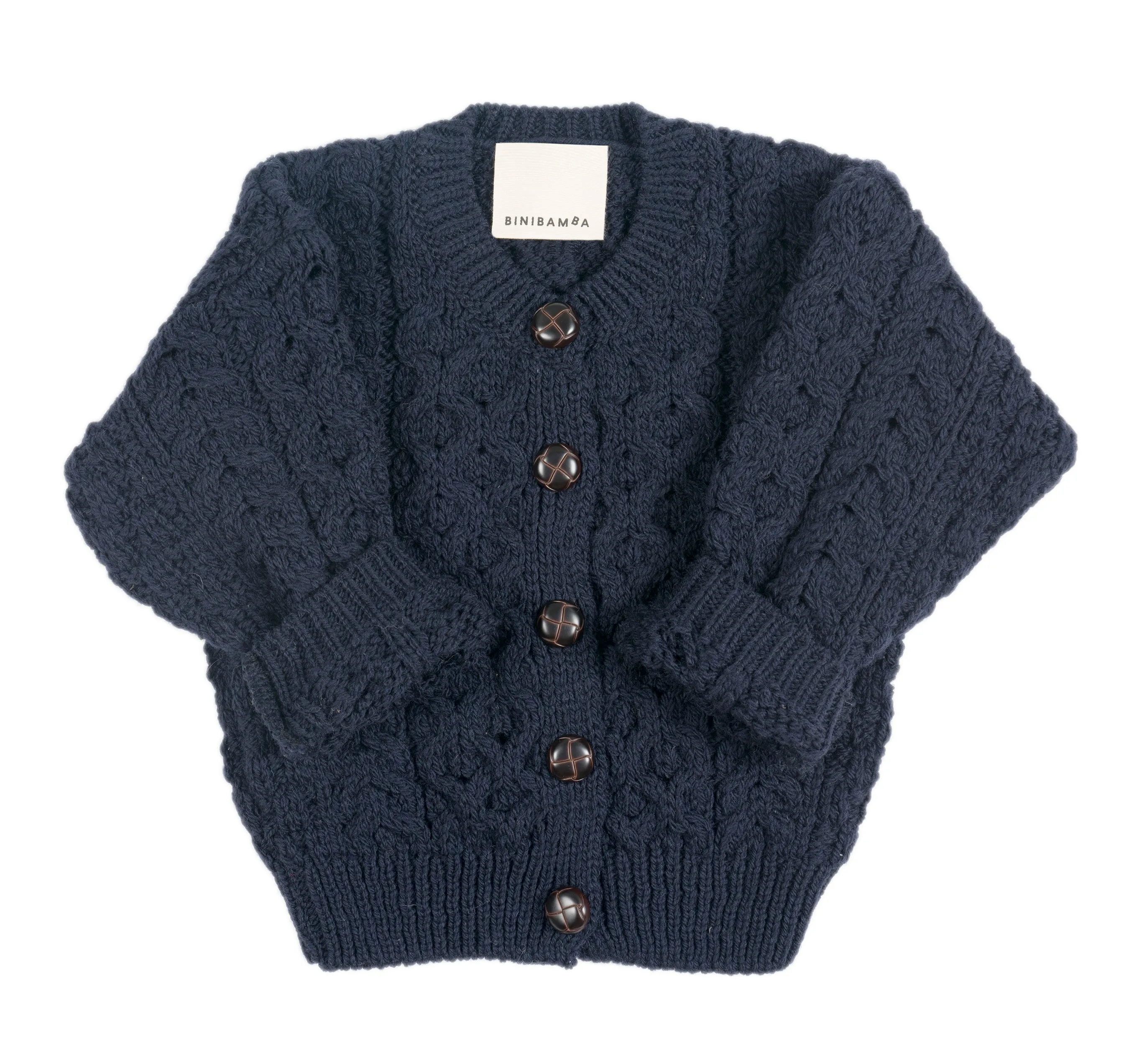 NAVY MINI COSY CABLE CARDI