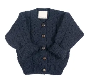 NAVY MINI COSY CABLE CARDI