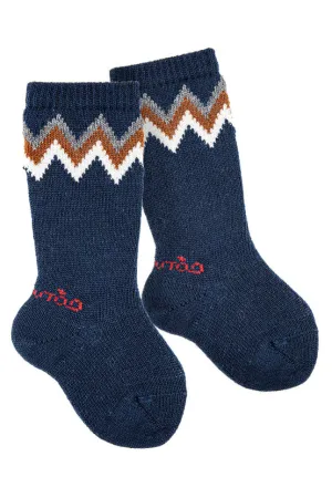 Navy Zig Zag Socks