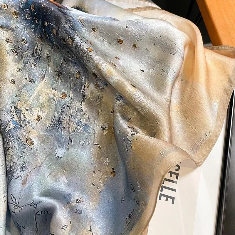 New 65 Silk Small Square Scarf Over There Women's Scarf Decorative Scarf Gift Scarf Shawl Spring And Autumn Scarf