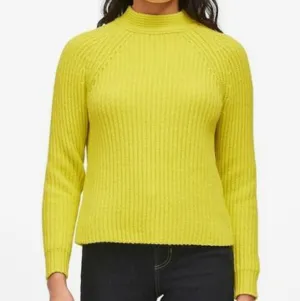NEW Banana Republic Bright Yellow Chunky High Neck Sweater XS
