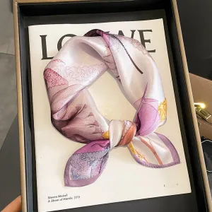 New Fashion Small Square Scarf Women's Silk Scarf Women's Elegant Mulberry Silk Spring And Autumn Scarf Decorative Warm Shawl