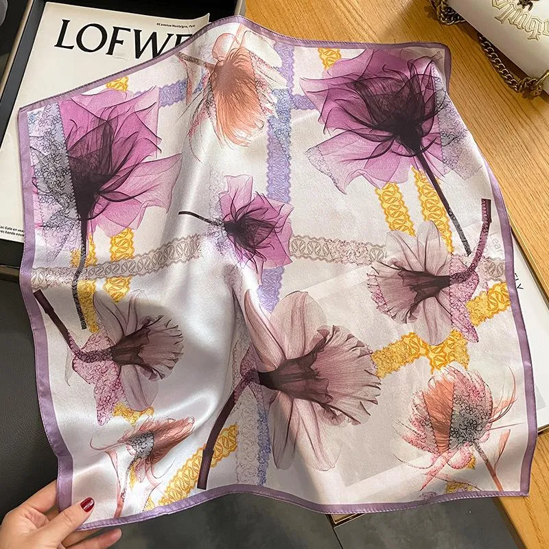 New Fashion Small Square Scarf Women's Silk Scarf Women's Elegant Mulberry Silk Spring And Autumn Scarf Decorative Warm Shawl