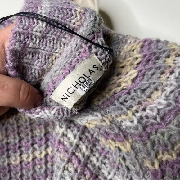 New NICHOLAS Maliya Space Dyed Multi grey Sweater sz M