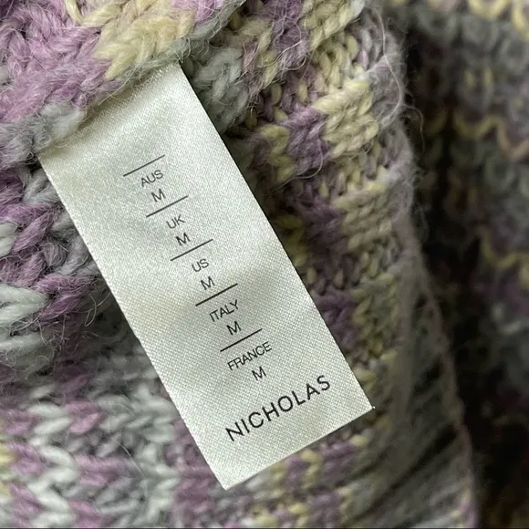 New NICHOLAS Maliya Space Dyed Multi grey Sweater sz M