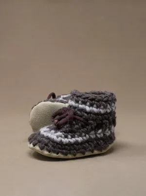 [Newborn ] Padraig Cottage Baby Shoes - Brown Stripe NWOT