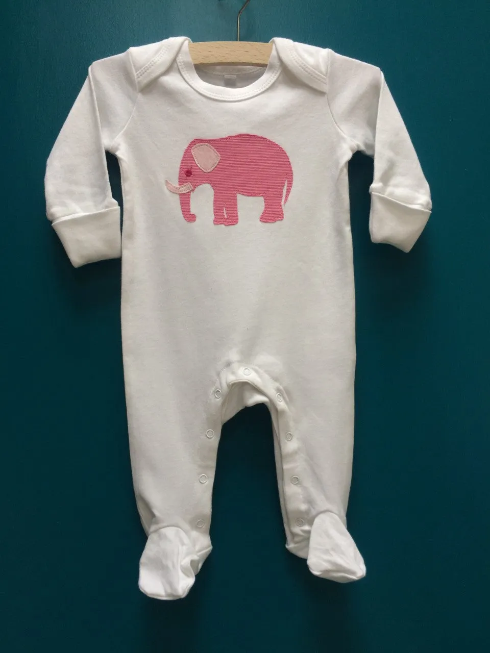 Newborn Set - Elephant Sleepsuit & Fleece Blanket - Pink