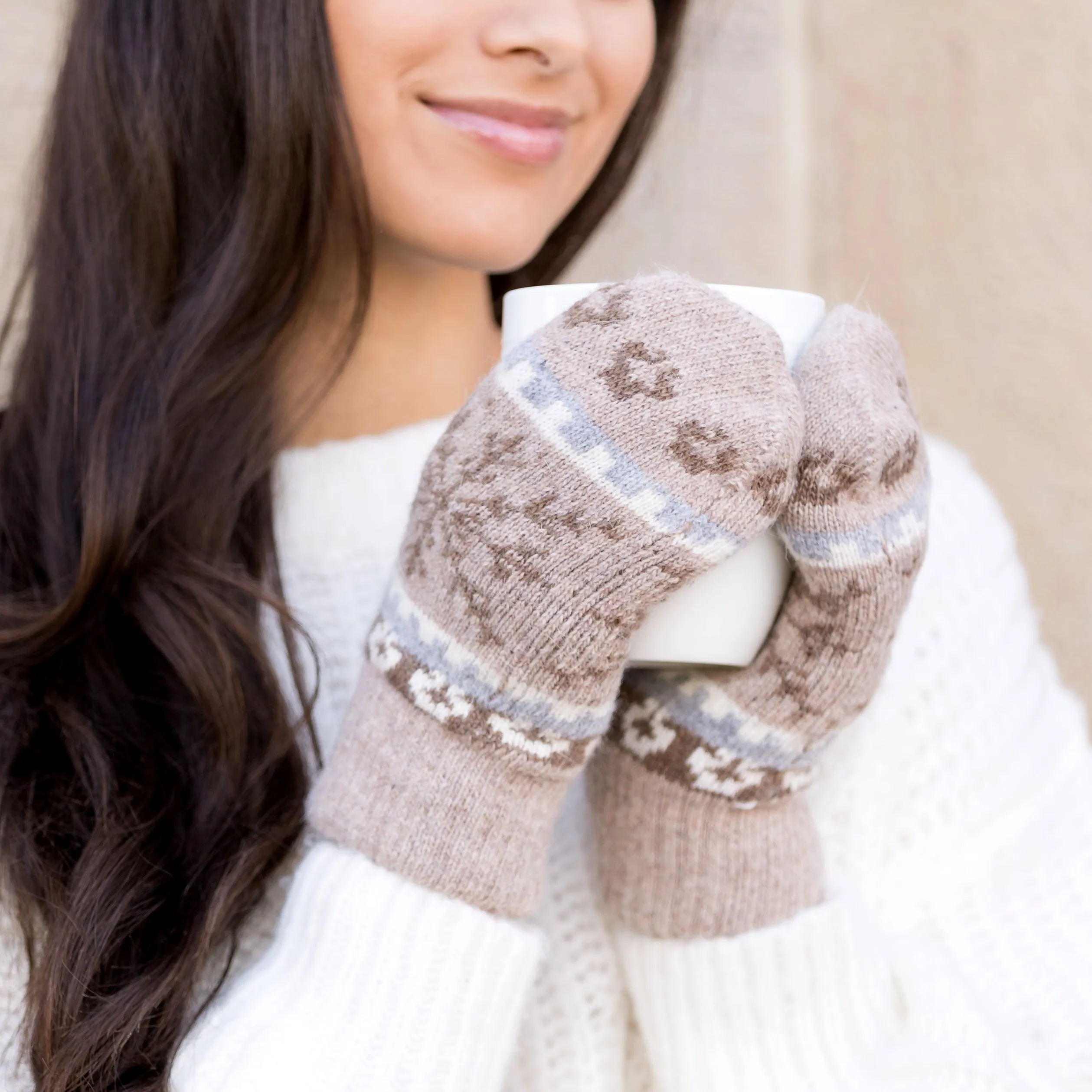 Nordic Snowflake Mittens