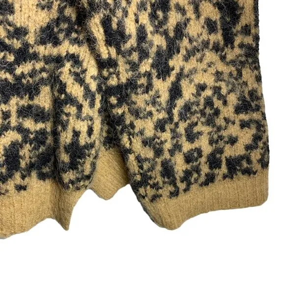 NWT MADEWELL Leopard Print Crewneck Pullover Alpaca Chunky Knit Sweater